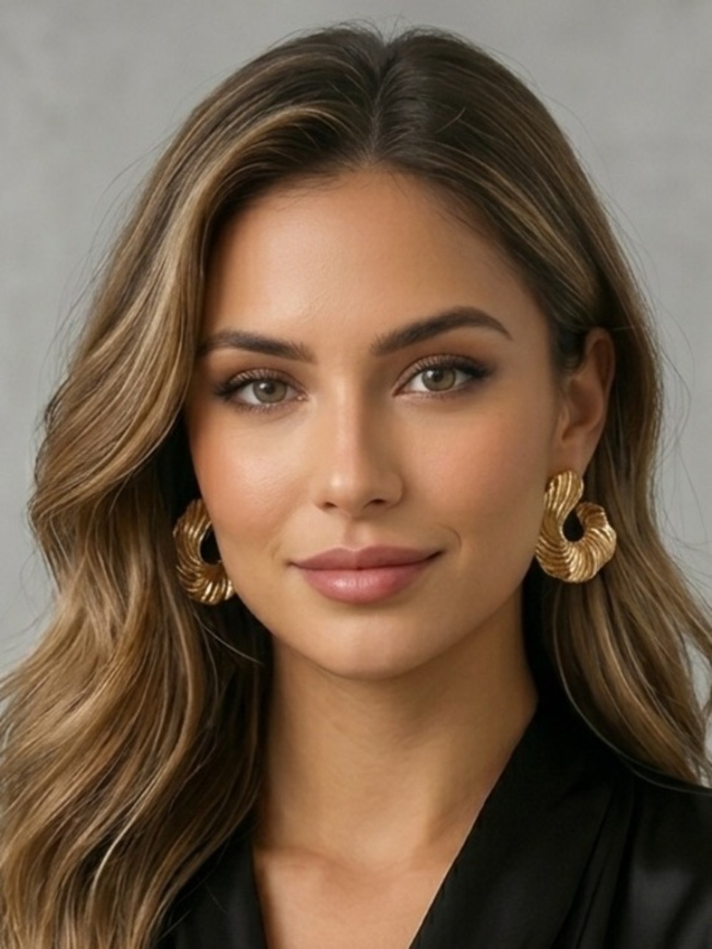Ana Organic Wave Gold Dangle Earrings